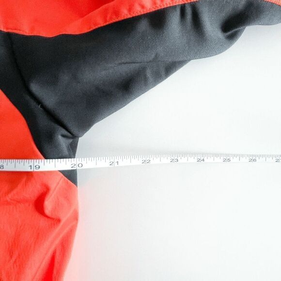 Pearl iZumi Mens Windbreaker Jacket Pullover Long Sleeve Orange Black Medium - Picture 10 of 11